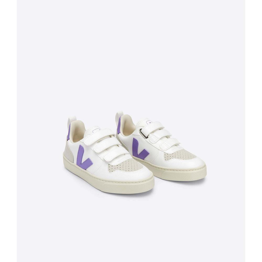 Kids' Veja V-10 CWL Shoes White/Purple | ZA 779FDN